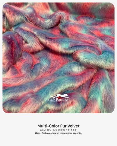Multi-Color Fur Velvet Fabric 180-400 GSM | 44” & 58” Width | Fashion Apparel & Home Décor in Surat
